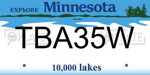 TBA35W Minnesota License Plate