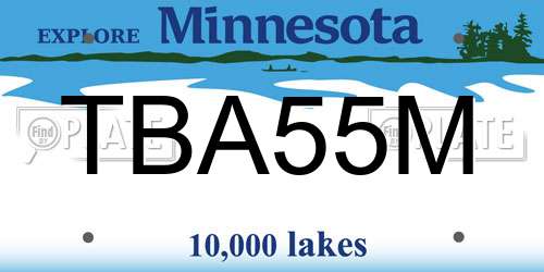 TBA55M Minnesota License Plate