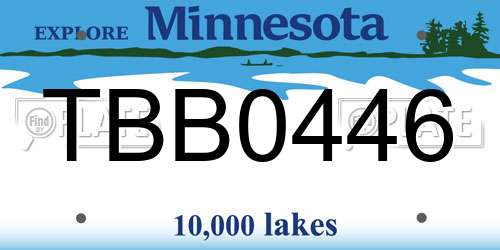 TBB0446 Minnesota License Plate