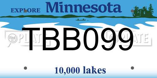 TBB099 Minnesota License Plate