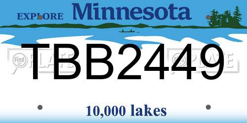 TBB2449 Minnesota License Plate