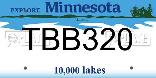 TBB320 Minnesota License Plate