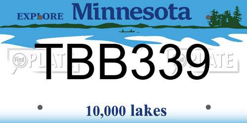 TBB339 Minnesota License Plate