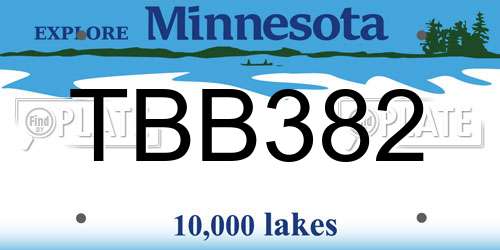 TBB382 Minnesota License Plate