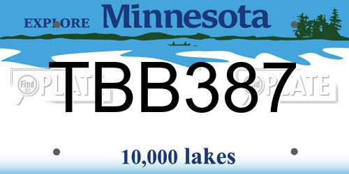 TBB387 Minnesota License Plate