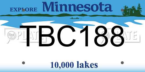 TBC188 Minnesota License Plate