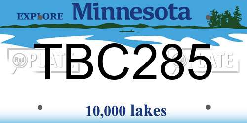 TBC285 Minnesota License Plate