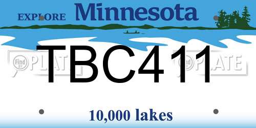 TBC411 Minnesota License Plate