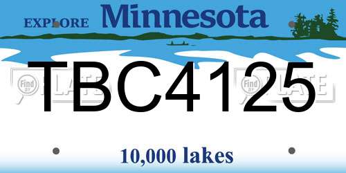 TBC4125 Minnesota License Plate