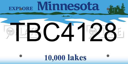 TBC4128 Minnesota License Plate