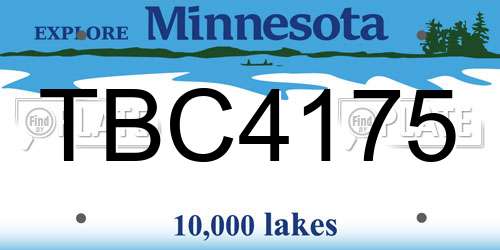 TBC4175 Minnesota License Plate