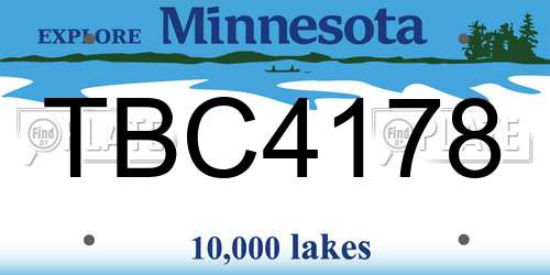 TBC4178 Minnesota License Plate