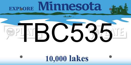 TBC535 Minnesota License Plate