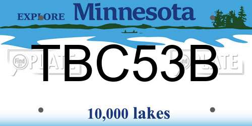 TBC53B Minnesota License Plate