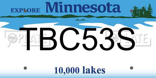 TBC53S Minnesota License Plate