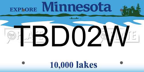 TBD02W Minnesota License Plate