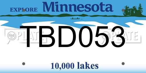 TBD053 Minnesota License Plate