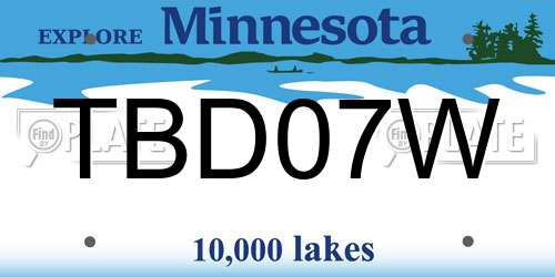 TBD07W Minnesota License Plate