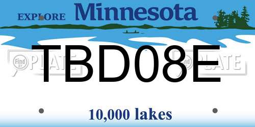 TBD08E Minnesota License Plate