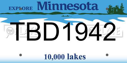 TBD1942 Minnesota License Plate