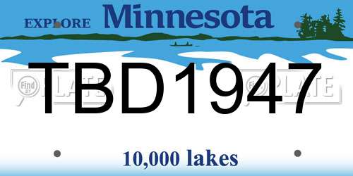 TBD1947 Minnesota License Plate