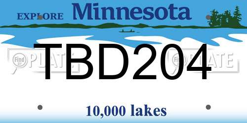 TBD204 Minnesota License Plate