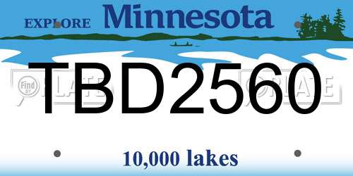 TBD2560 Minnesota License Plate