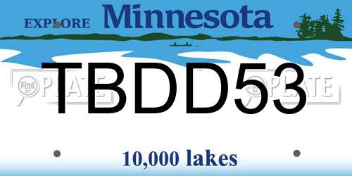 TBDD53 Minnesota License Plate