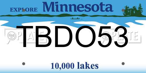 TBDO53 Minnesota License Plate