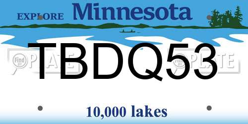 TBDQ53 Minnesota License Plate
