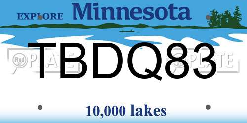 TBDQ83 Minnesota License Plate