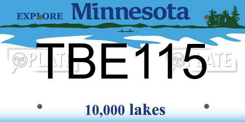 TBE115 Minnesota License Plate