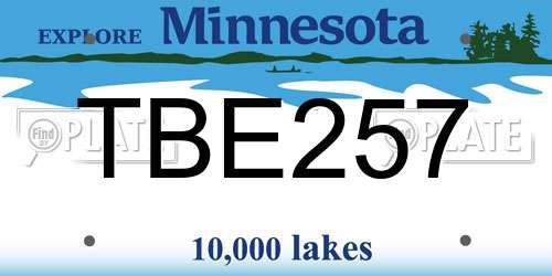 TBE257 Minnesota License Plate