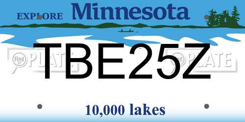 TBE25Z Minnesota License Plate