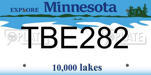 TBE282 Minnesota License Plate
