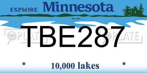 TBE287 Minnesota License Plate