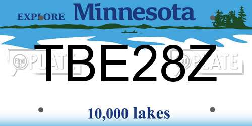TBE28Z Minnesota License Plate