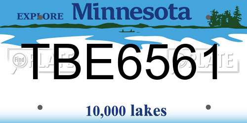 TBE6561 Minnesota License Plate