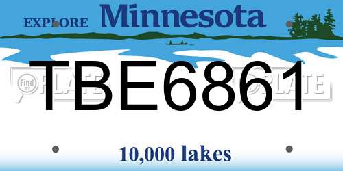 TBE6861 Minnesota License Plate