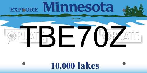 TBE70Z Minnesota License Plate