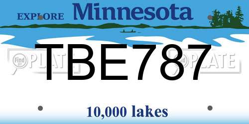 TBE787 Minnesota License Plate