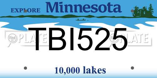 TBI525 Minnesota License Plate