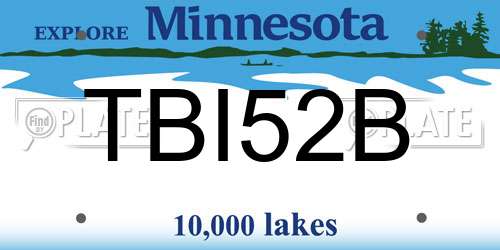 TBI52B Minnesota License Plate