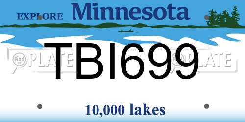 TBI699 Minnesota License Plate
