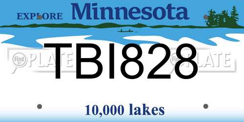 TBI828 Minnesota License Plate