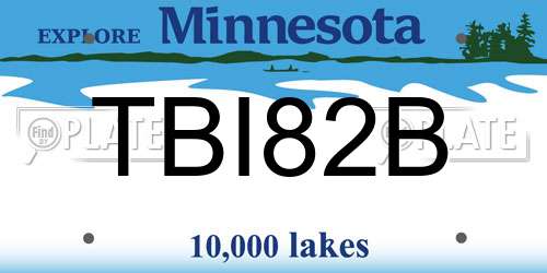 TBI82B Minnesota License Plate