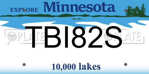 TBI82S Minnesota License Plate
