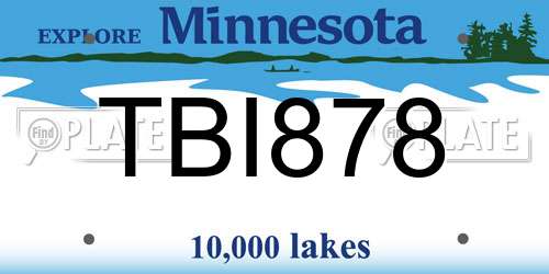 TBI878 Minnesota License Plate