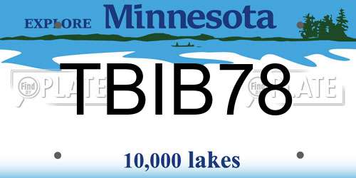 TBIB78 Minnesota License Plate