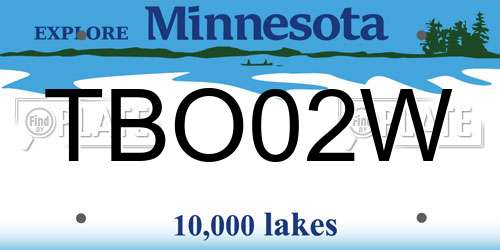 TBO02W Minnesota License Plate